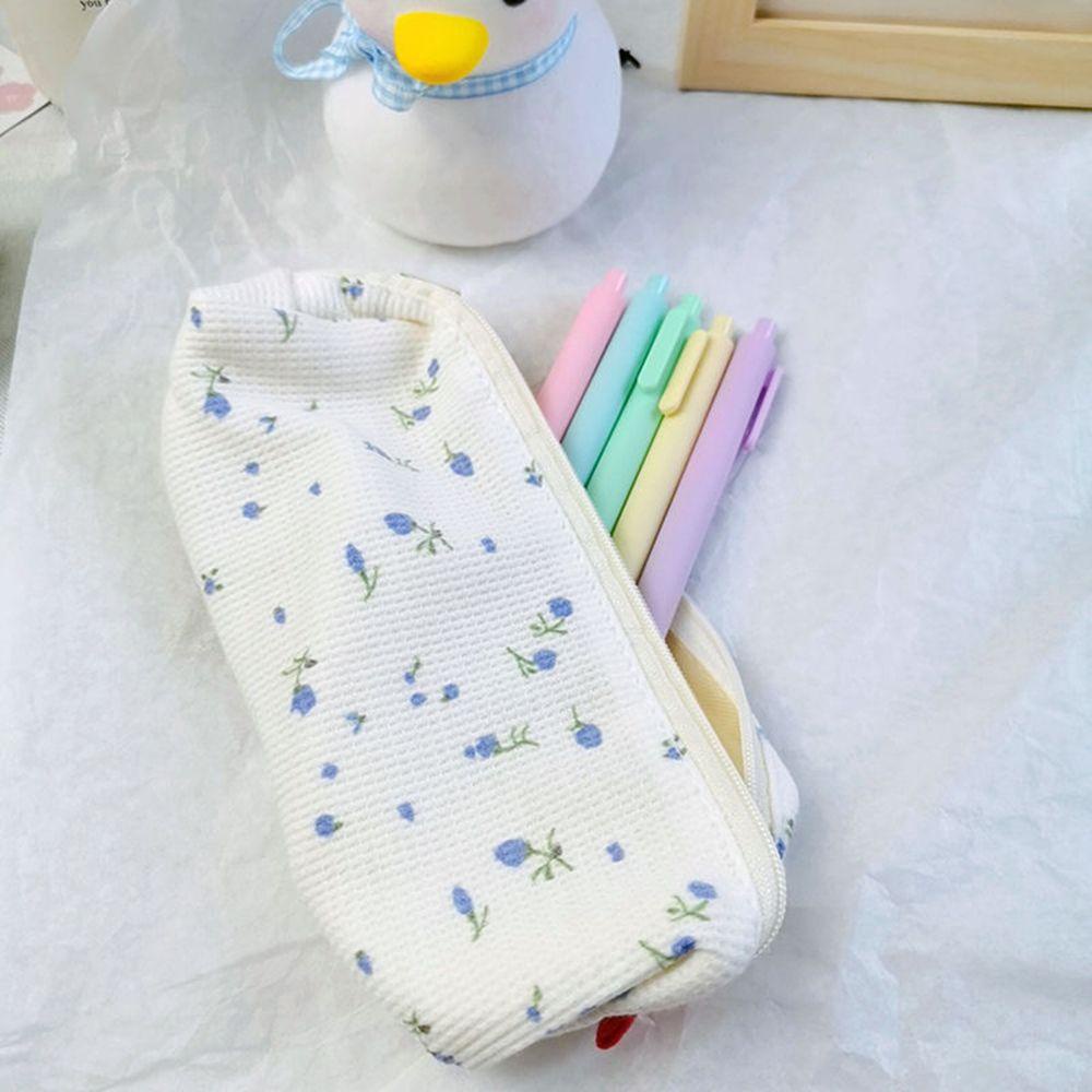 Túi Đựng Bút Bằng Vải Canvas In Hình Trái Tim Xinh Xắn