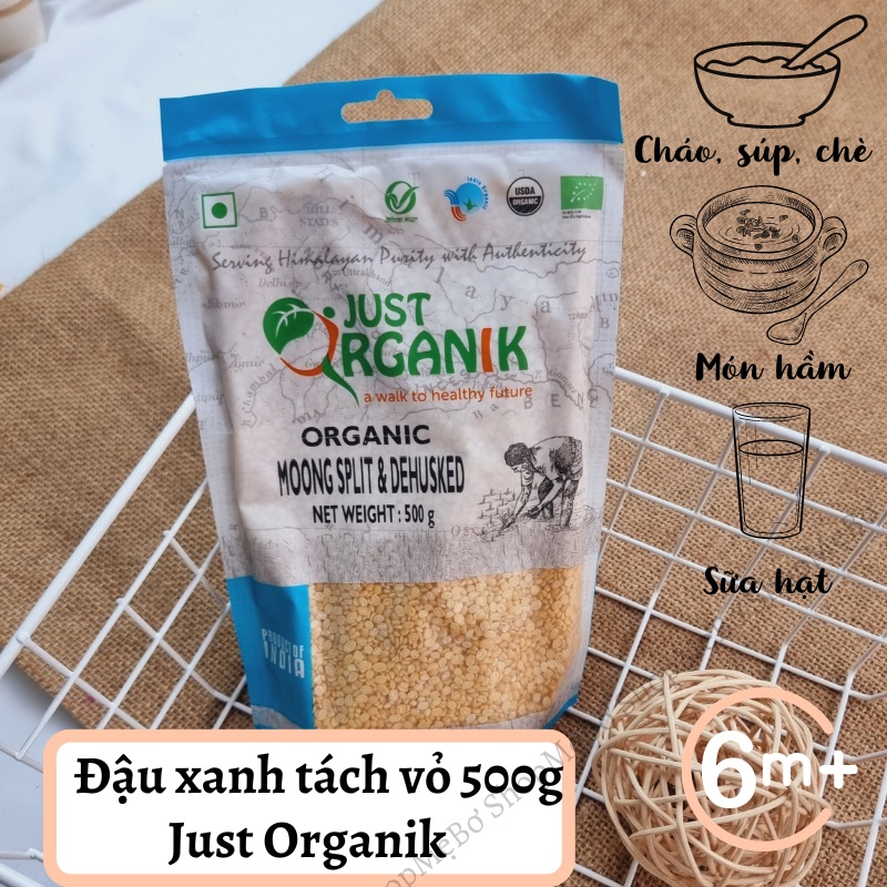 [Just Organik] Hạt hữu cơ ăn dặm cho bé gói nguyên 500g (đậu gà, diêm mạch, kê, lăng đỏ, ý dĩ…)