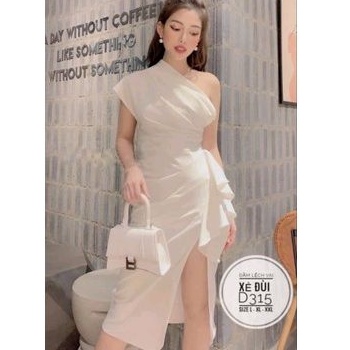 Đầm tiệc big size lệch vai xẻ đùi từ 60kg-90kg