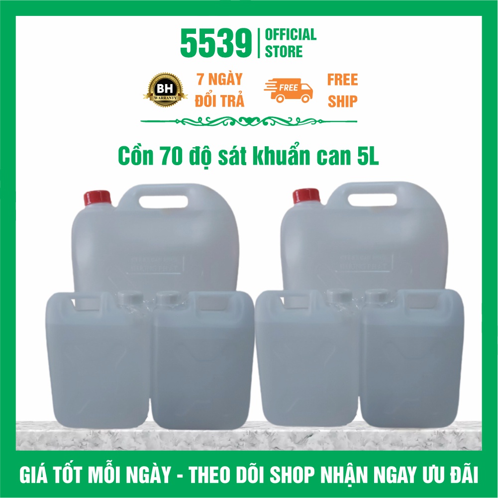 ⚡️ Giá Sỉ Hàng chuẩn ⚡️ Cồn 70 độ sát khuẩn, cồn y tế 70 độ can 2L và 5L giá sỉ - Shop 5539