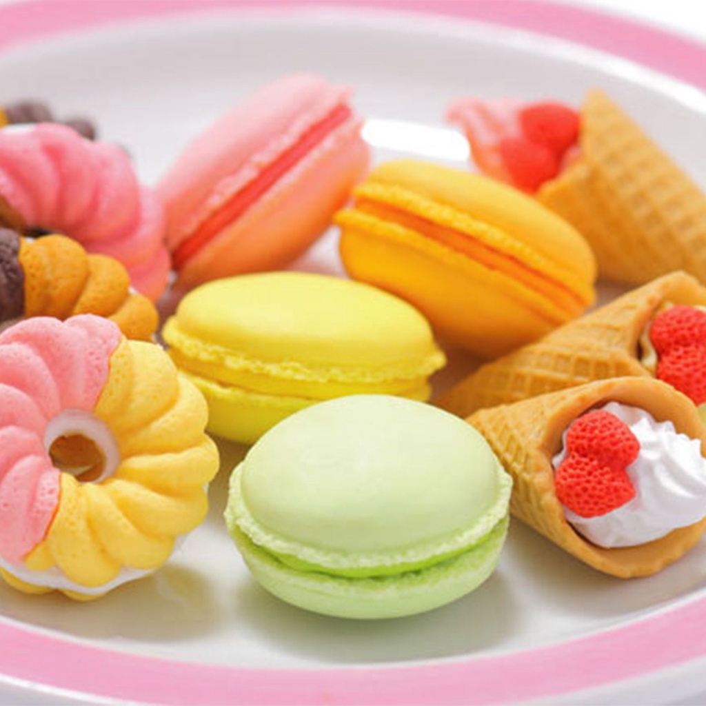 Cục tẩy bút chì hình kem cây/ bánh donut/ bánh macaron nhiều màu sắc đáng yêu