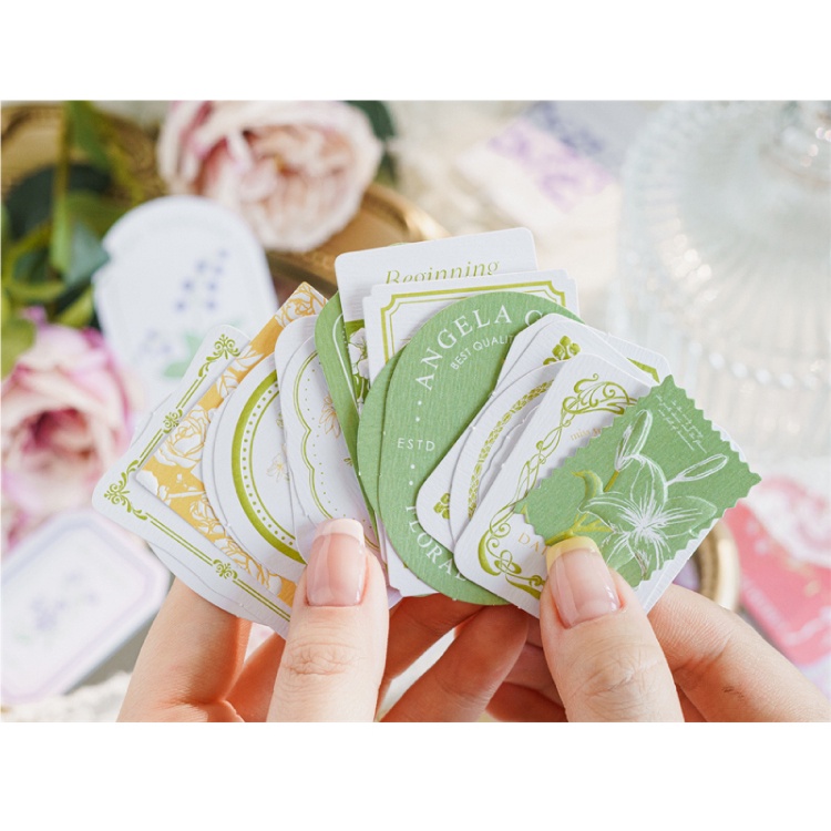 Set 20 Thẻ Giấy Họa Tiết Dập Nổi Trang Trí Sổ Tay / Nhật Ký DIY
