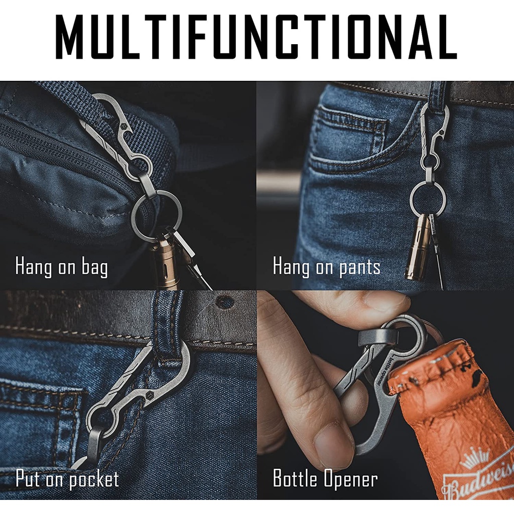 Bộ móc khóa Titan kèm ring KeyUnity KM01
