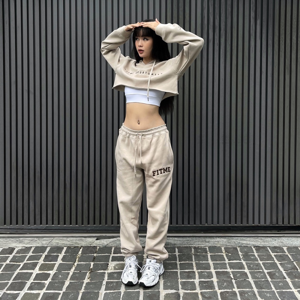 Áo khoác hoodie croptop Fitme local brand chất cotton dày dặn form rộng thể thao cá tính unisex HDCT