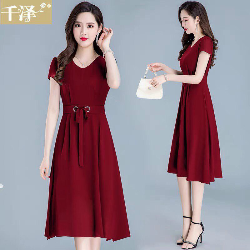 Đầm poly 2 da cực sang dành cho chị em