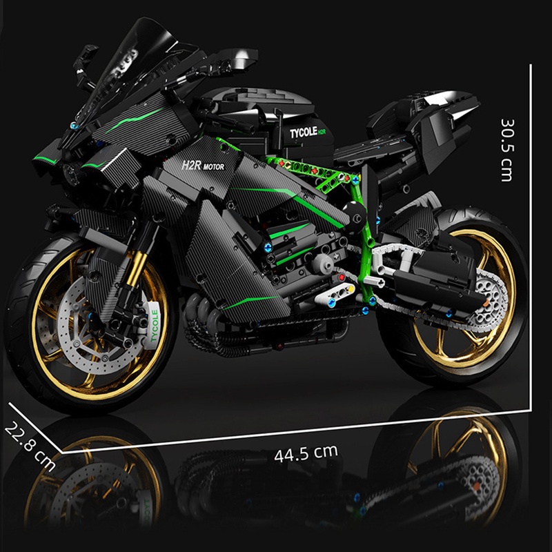 Đồ chơi Lắp ráp Mô hình xe máy T4019 1858pcs City Tech Motorcycle Car Kawasaki H2R 1: 5