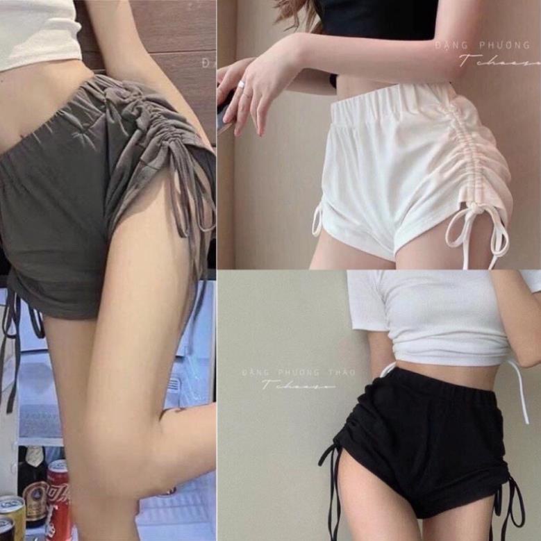 Quần Short Nữ Dây Rút HôngQuần Đùi Nữ Cạp Chun Vải Thun Hot Hit
