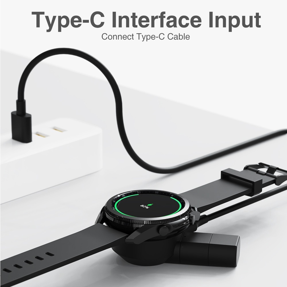 Đế Sạc Từ Tính Không Dây USB + Type C Cho Đồng Hồ Samsung Galaxy Watch 5 Pro / 4 / 4 Classic / Galaxy Watch 3 / Active 2