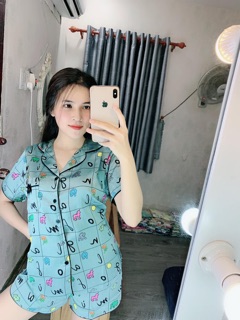 Đồ bộ lụa satin Flamingo (đùi)
