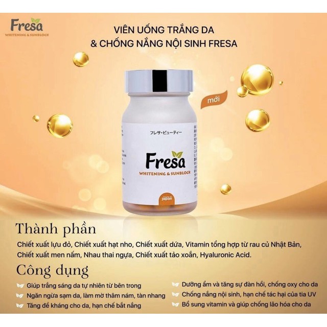 {Mẫu mới} FRESA - Viên uống Trắng Da & Chống Nắng nội sinh | BigBuy360 - bigbuy360.vn