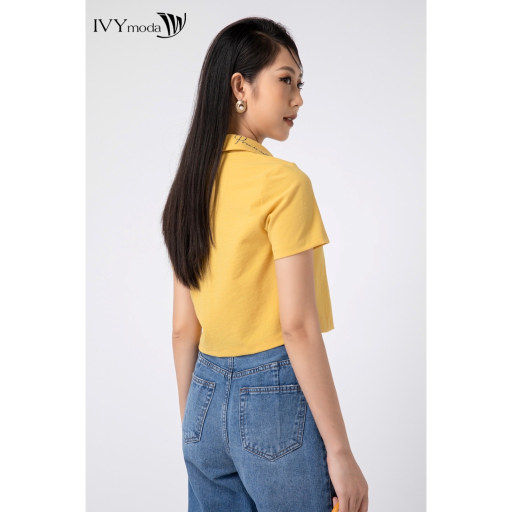 Áo croptop nữ cổ đức IVY moda MS 16M6535