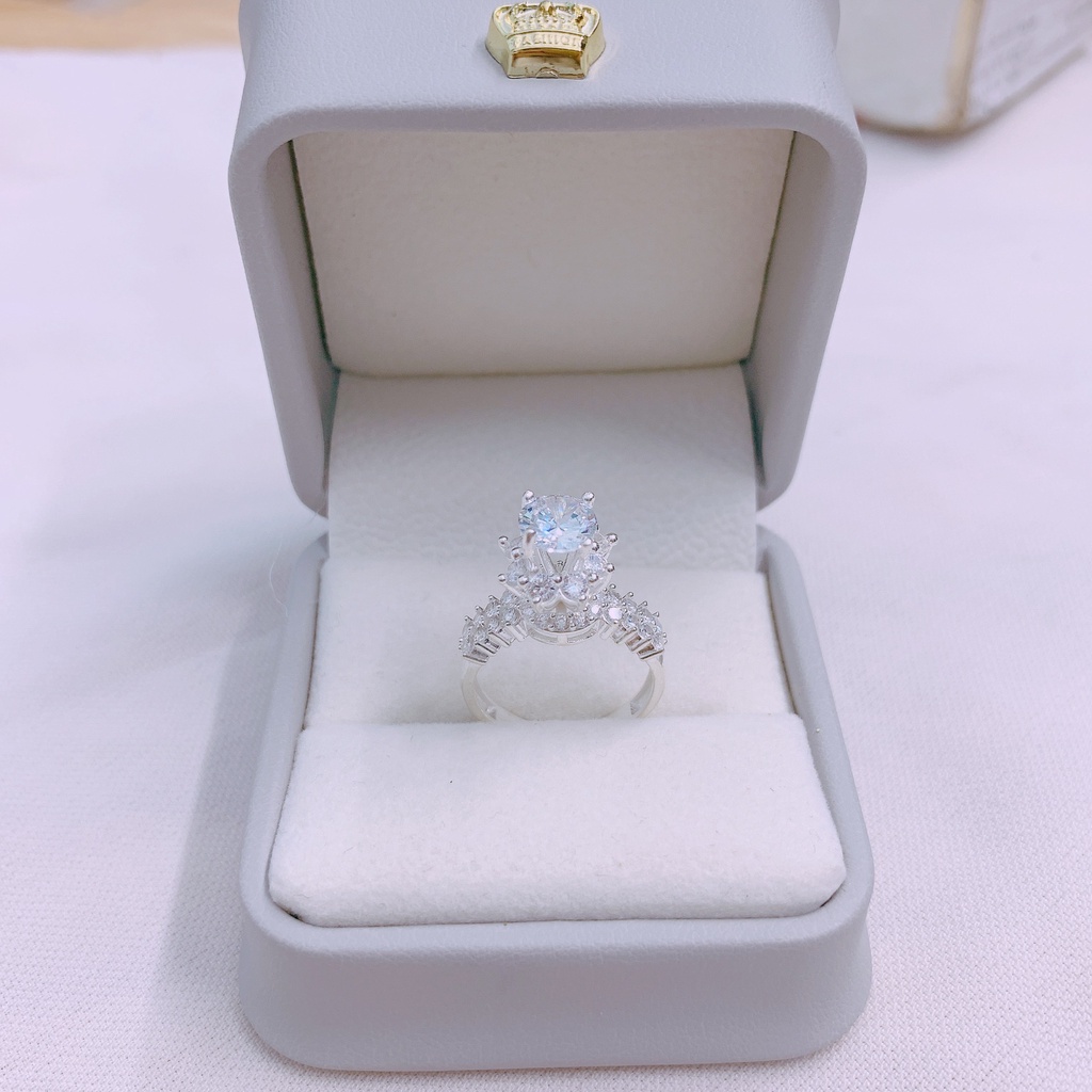 Nhẫn nữ bạc thật đính đá cao sang chảnh - Kho sỉ bạc Nhất Linh