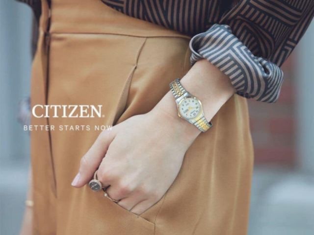 Đồng hồ nữ Citizen EQ2004-95A Quartz (pin) - Dây kim loại co giãn - sz26 chính hãnh