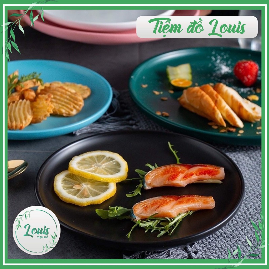 Đĩa sứ tròn sâu lòng 20cm trang trí món ăn, decor phong cách Bắc Âu