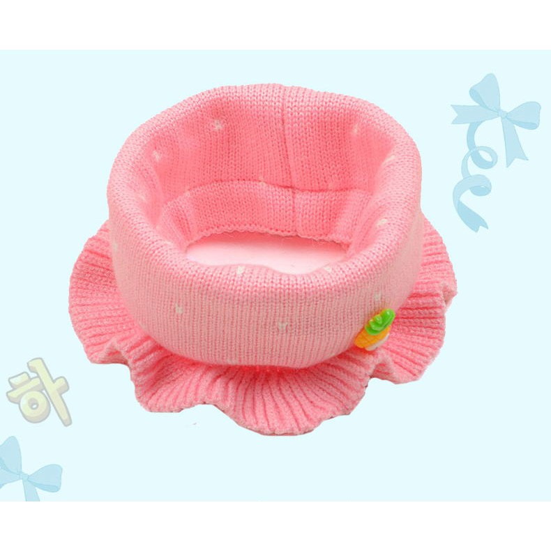 SET NÓN LEN KÈM KHĂN ỐNG BÈO DỄ THƯƠNG BÉ GÁI