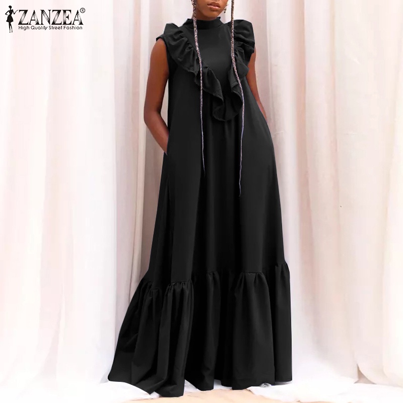 Đầm Maxi Zanzea sát nách cổ đứng hợp thời trang dành cho nữ