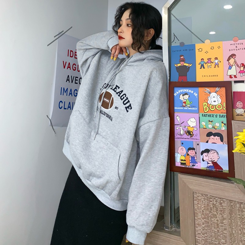 Áo hoodie họa tiết thêu phong cách Hàn Quốc thời trang cho nữ | BigBuy360 - bigbuy360.vn