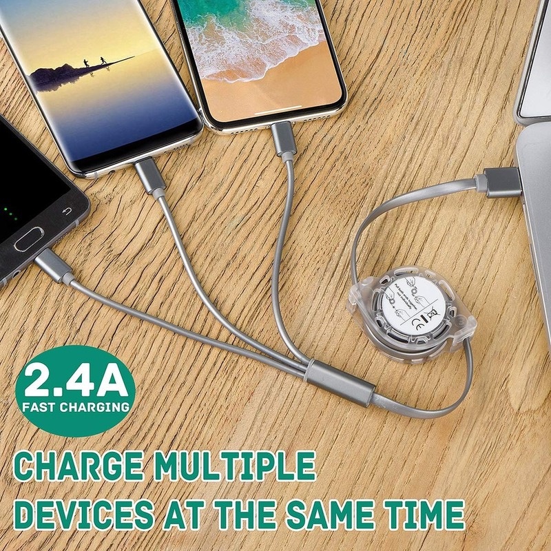Dây Cáp Sạc Nhanh 3 Trong 1 Type-C Micro USB Cao Cấp