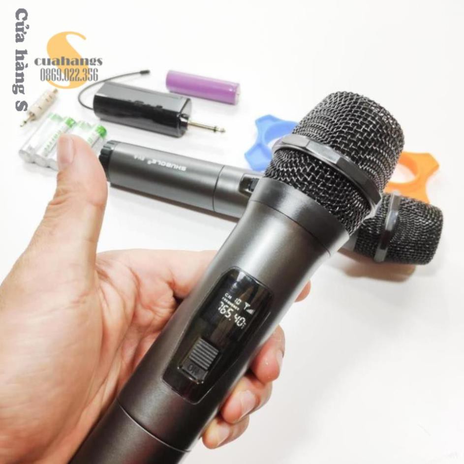 Micro Karaoke không dây bộ 2 cái SV8 chuyên dụng hát hay - BH 12 tháng