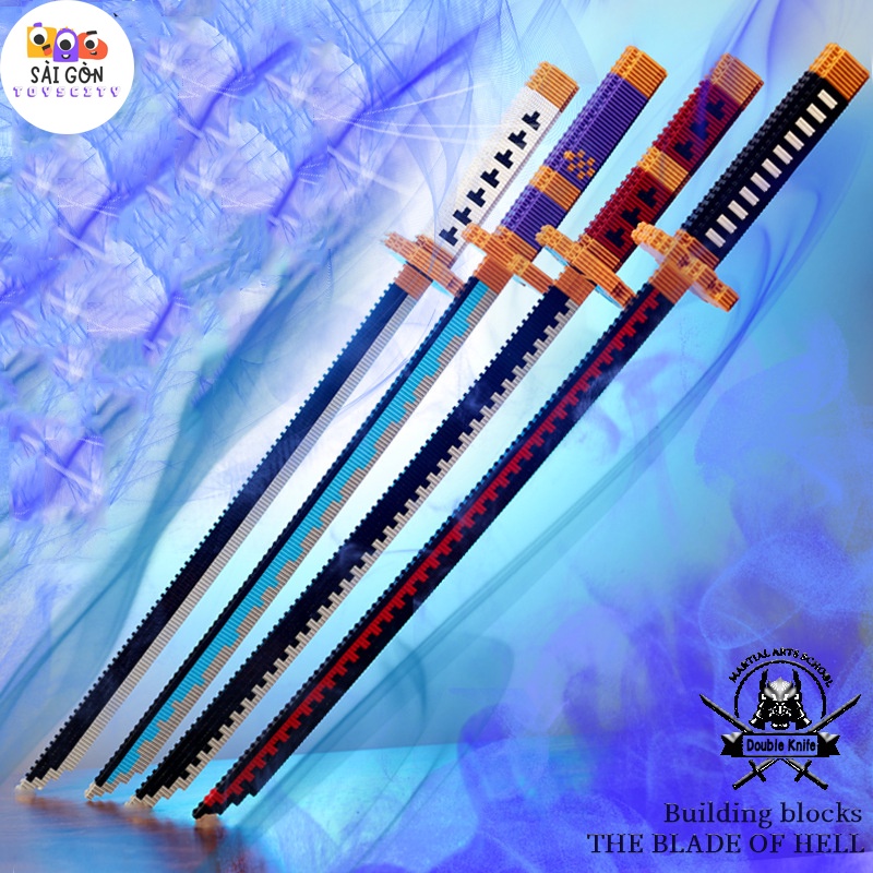 Đồ Chơi Lắp Ráp Kiểu LEGO Mô Hình Kiếm Katana Roronoa Zoro trong One Piece Linkgo Rèn Luyện Trí Thông Minh