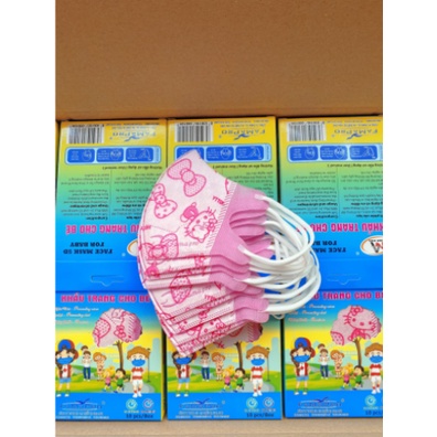 Combo 05 Hộp 50 cái khẩu trang trẻ em 5D mask kháng khuẩn Famapro Nam Anh( Mèo Kitty)