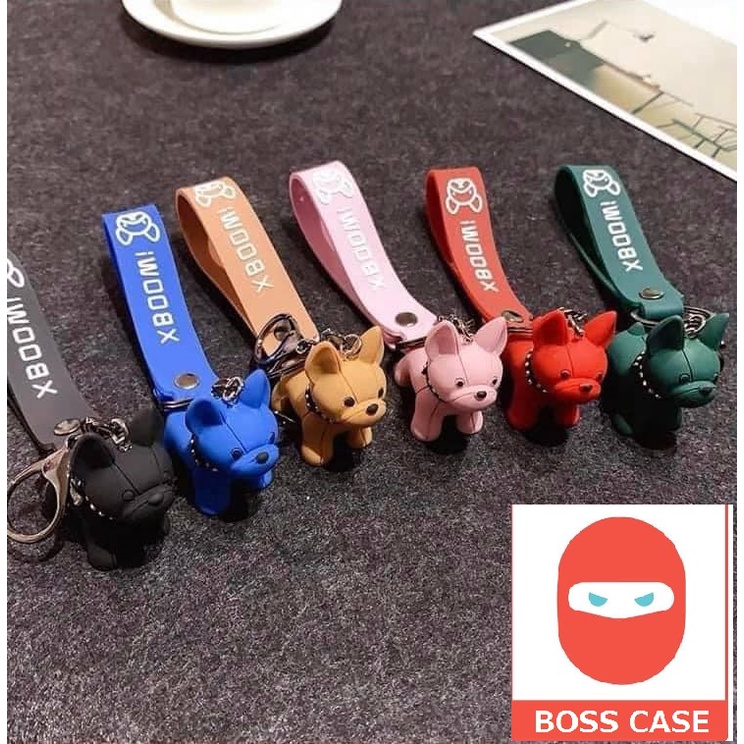 Móc khóa - dây chìa khóa   hình chú chó bulldog xinh hot trend dễ thương, móc chìa khoá key chain cún dog nhiều màu có