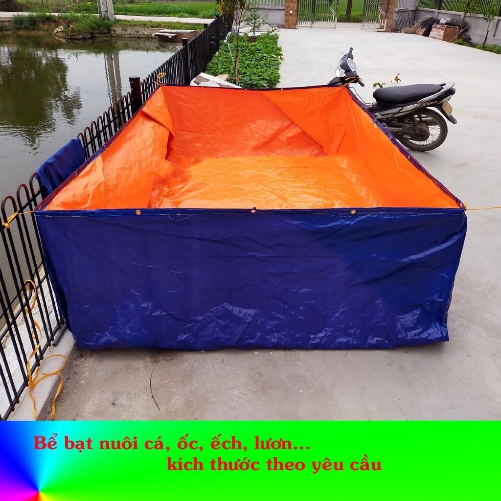 Bể nuôi cá KOI, cá cảnh, lươn, trạch, cá bột các loại chất liệu bạt loại 1, 1x1x0.5,  2x1x0.5, 3x1x0.5
