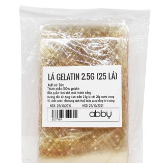 Set 5 Lá Gelatine hiệu Gelita Gold 3g/lá