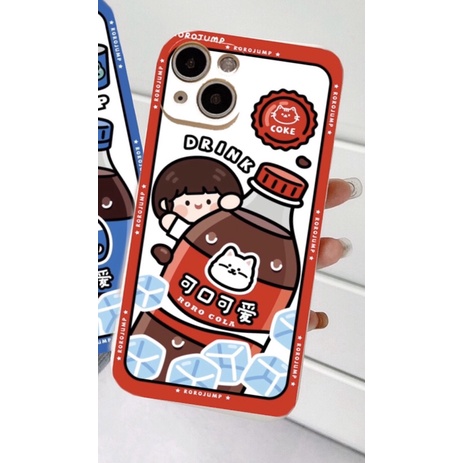 Ốp lưng iphone lưng cạnh vuông giả lp12 hình coca roro cute 5s/6/6plus/6s/6splus/7/7plus/8/8plus/x/xr/xs/11/12/pro/proma