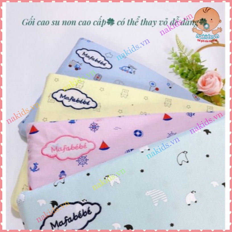Gối Cao Su Non Mafabebe Lỗ Thông Hơi - Gối Chống Méo Đầu Cho Bé Kích Thước 45x25x3cm