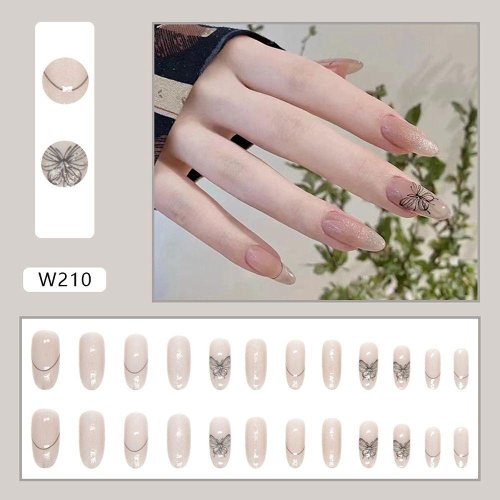 Set 24 Móng Tay Giả Kiểu Pháp Màu Vàng Kim|Hoa Giả Trang Trí Nhà Cửa|Bộ Móng Tay Giả Hình Trái Tim Xinh Xắn