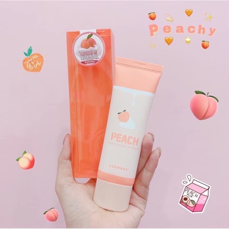 Kem Đào Dưỡng Trắng & Nâng Tone Coringco Peach Whipping Tone Up Cream