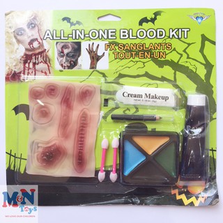Bộ vẽ mặt hóa trang Halloween có miếng giả sẹo
