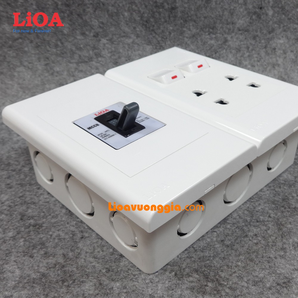 💥LiOA Chính Hãng💥 Combo ổ cắm điện âm tường có cầu dao chống quá tải 30A + công tắc đèn