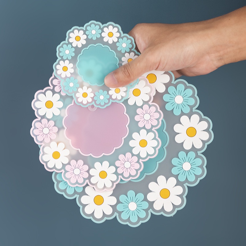 Miếng lót ly silicone cách nhiệt chống trượt hình hoa cúc