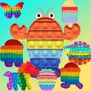 COD Push Pop It Bubble Sensory Fidget Toys Đồ chơi tự kỷ Cần Squishy Giảm căng thẳng Đồ chơi dành cho người lớn dành cho trẻ em Chống trầm cảm PopIt Thần tài Giảm căng thẳng