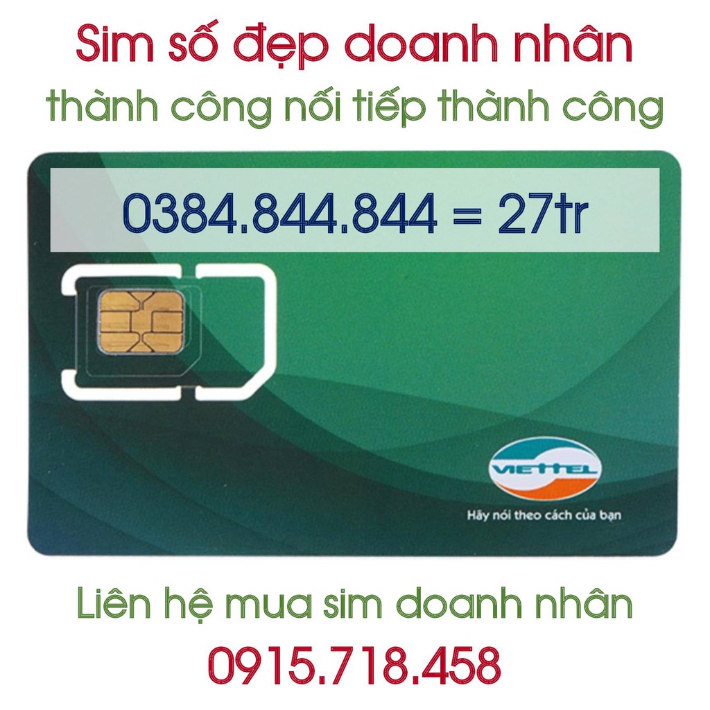 Sim số đẹp doanh nhân taxi 3 bánh Viettel 03.84.844.844 phôi 3G độc nhất giá rẻ nhất