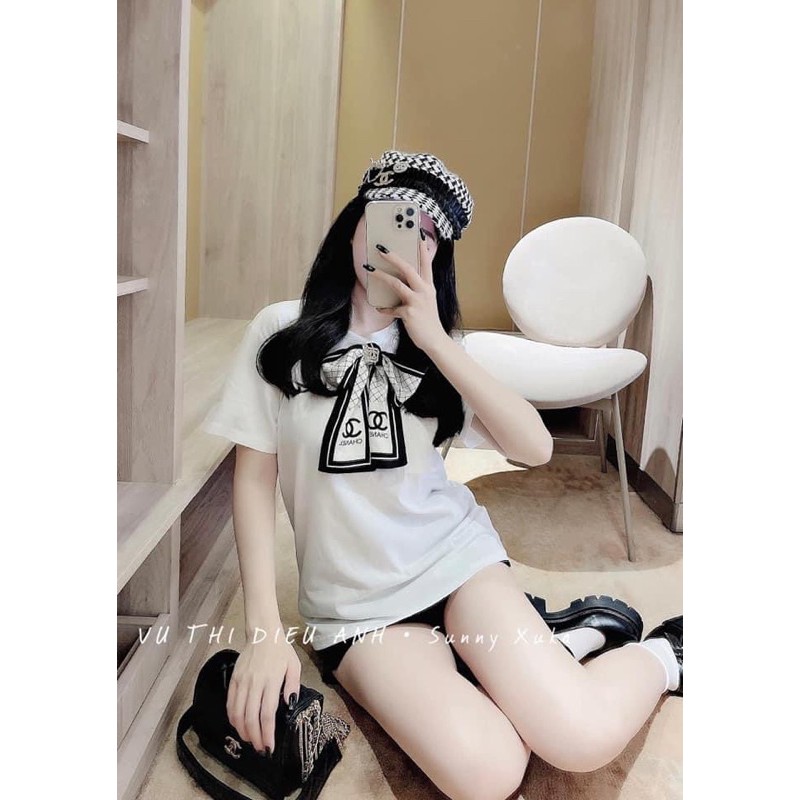 Áo phông cổ nơ