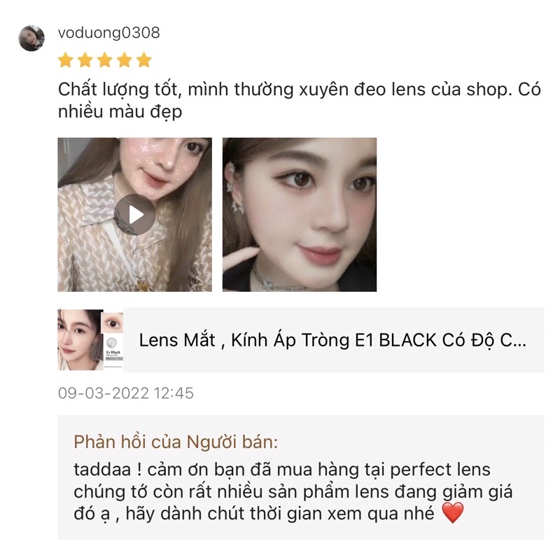 Lens Mắt , Kính Áp Tròng E1 BLACK Có Độ Cận và Không Độ , DIA 14.0 ,Cho Mắt Nhạy Cảm Giá Sale