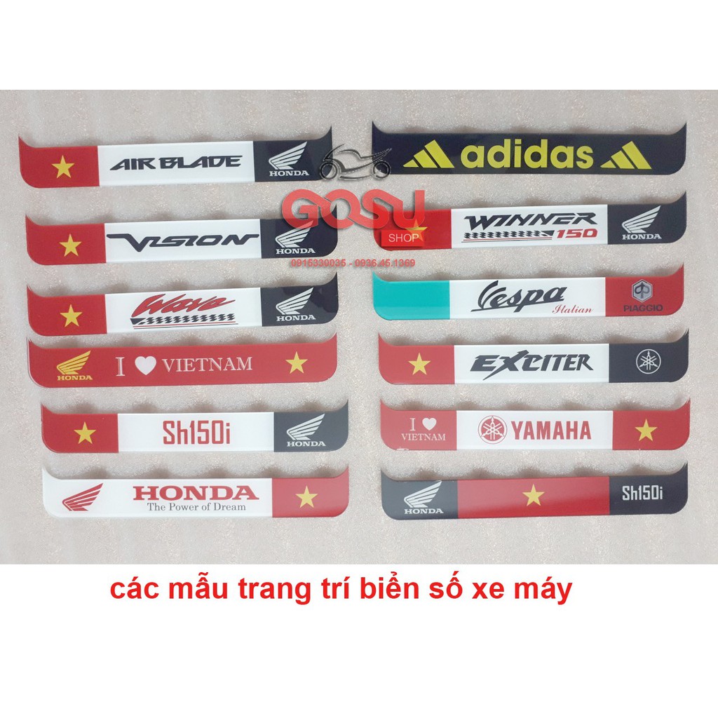 Khung biển số GÒ  LOGO WINNER full bộ có meca chống nước