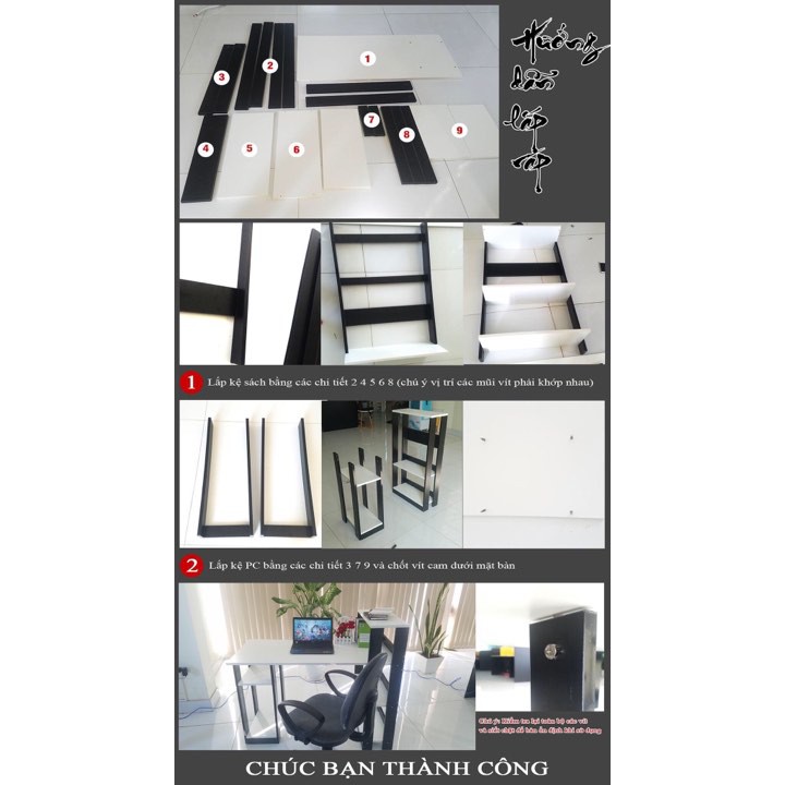 BÀN LÀM VIỆC LẮP GHÉP TIỆN LỢI NỘI THẤT IGEA GP09 | BigBuy360 - bigbuy360.vn