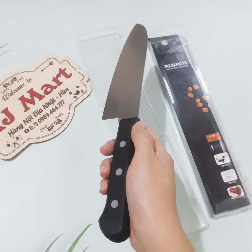 Dao Nhật MASAMOTO cao cấp siêu sắc SANTOKU165 MK106