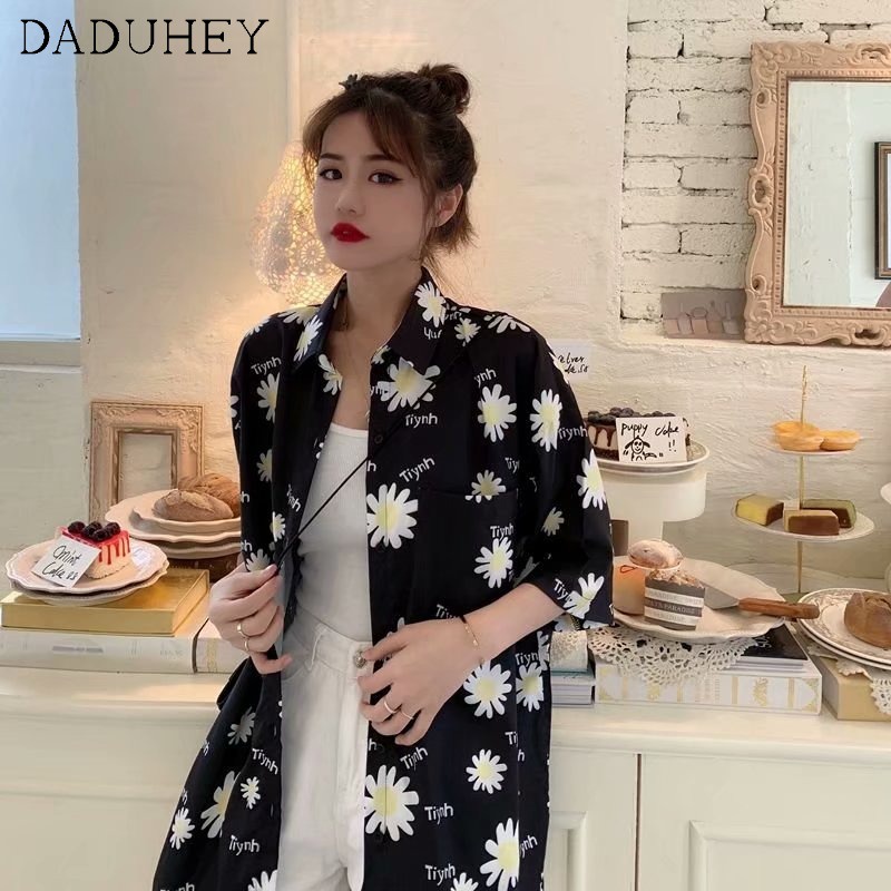 Áo sơ mi dáng rộng họa tiết hoa phong cách cổ điển sang trọng cho nữ