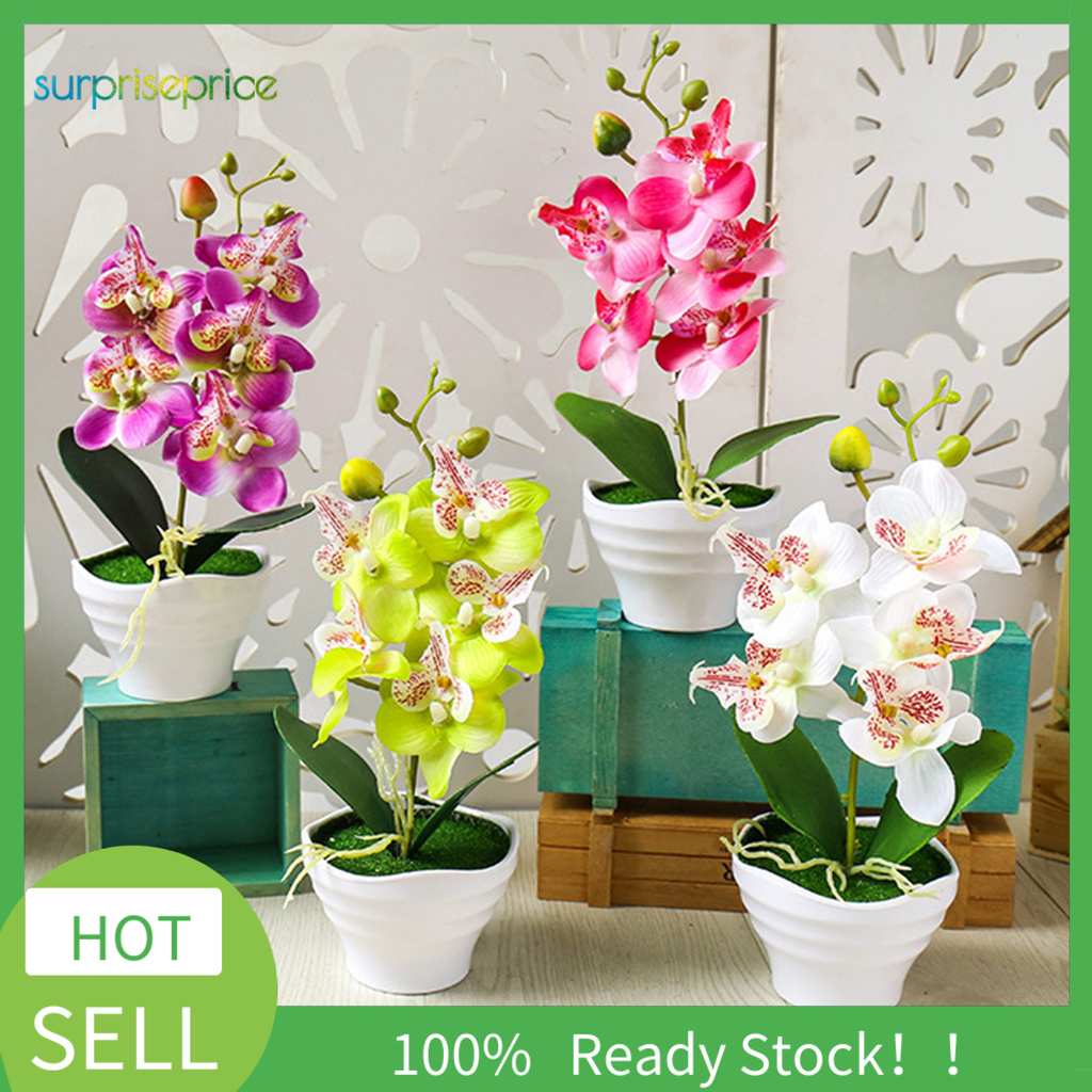 Chậu Hoa Nhân Tạo Sinh Động Bắt Mắt Trang Trí Phòng Nhà