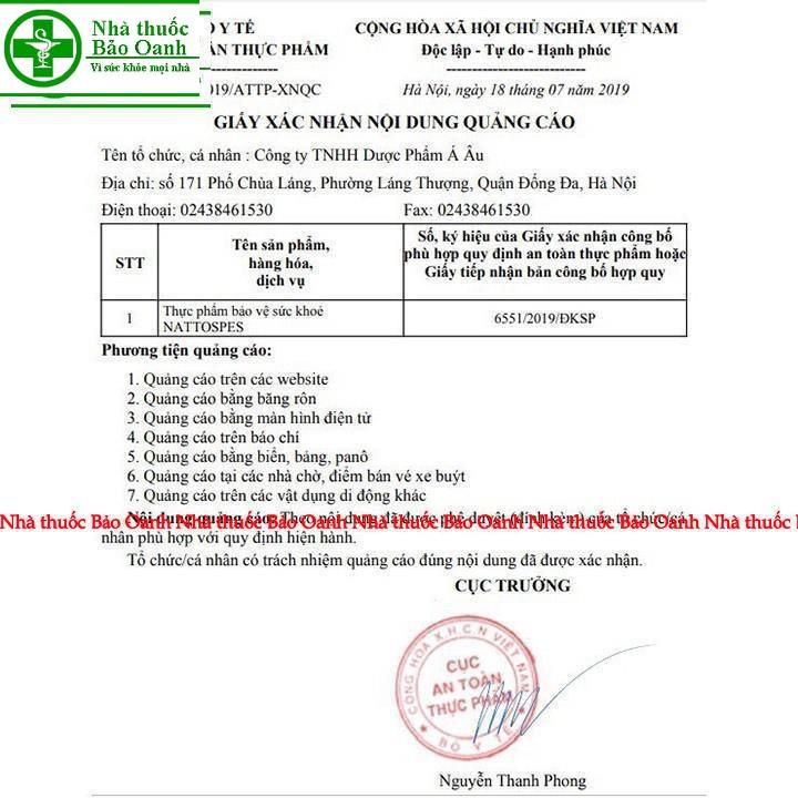 Nattospes  Tặng Kèm Hộp 30 Viên - Viên Uống Hỗ Trợ GiảmTai Biến Mạch Máu Não