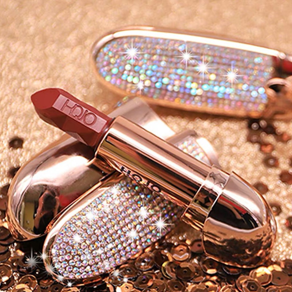 [Có màu mới] Son Thỏi Hojo Princess Phi Thuyền Đính Đá Kèm Gương Soi sang chảnh