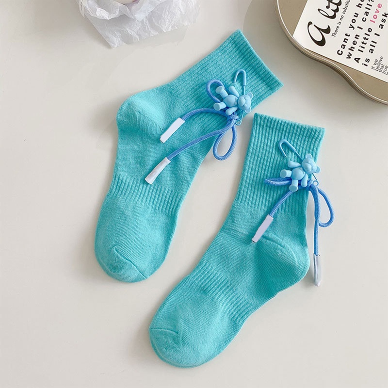 Xixi Đôi Vớ Cotton Thoáng Khí Họa Tiết Gấu Hoạt Hình Sáng Tạo Vui Nhộn Dành Cho Nữ