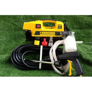 Máy rửa xe áp lực, KARCHER công suất mạnh 3500W dây 15m tặng bình xà phòng và đầu nối súng dài, Máy rửa xe mini