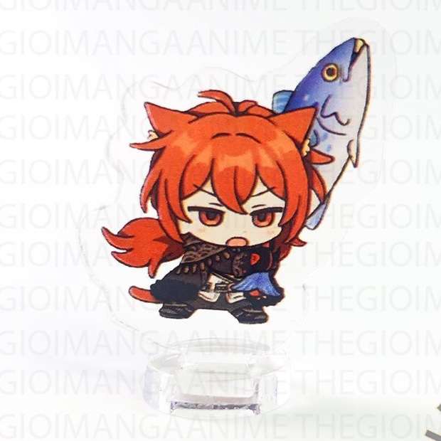 Standee mini GENSHIN IMPACT ver ÔM CÁ tượng acrylic anime game mica trưng bày