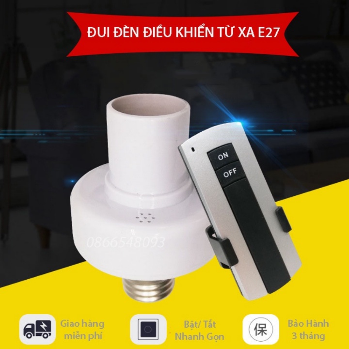 Đui Đèn Điều Khiển Từ Xa Thông Minh E27 Khoảng Cách Lên Tới 20m